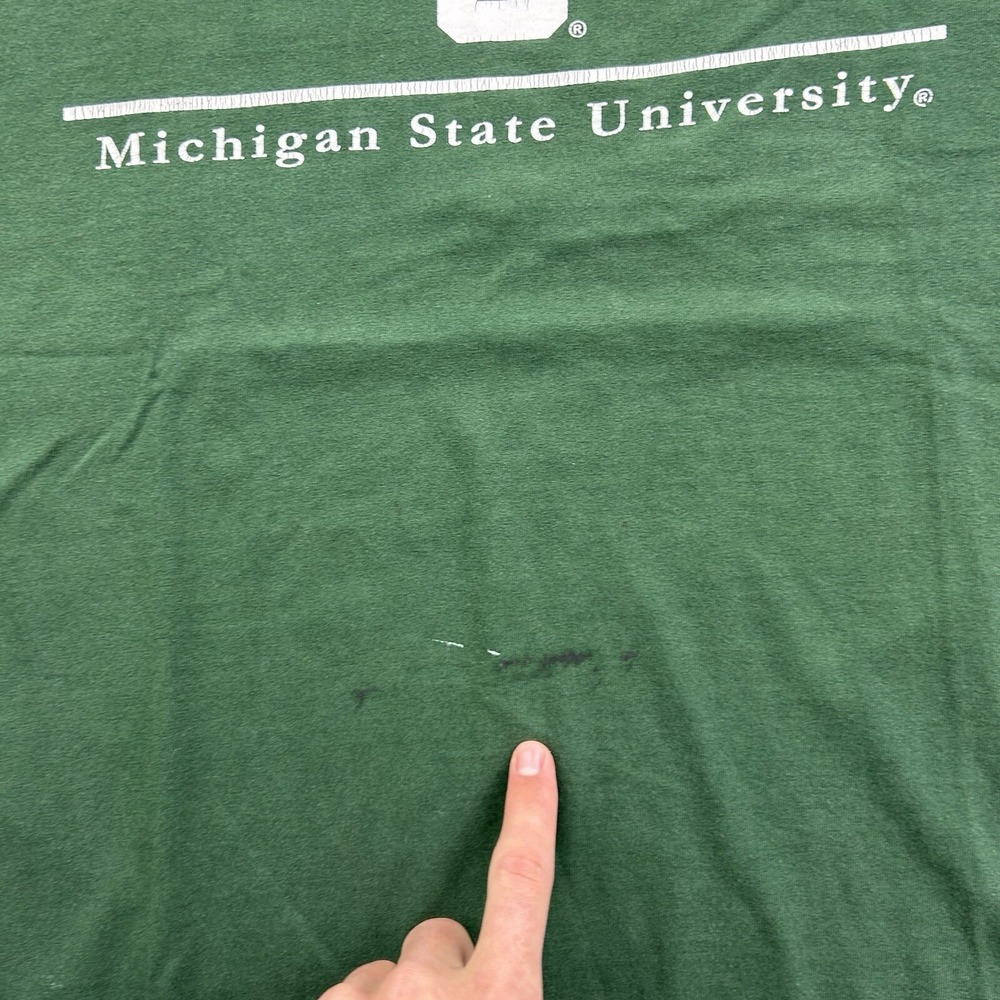 Vintage 90s Michigan State Shirt Size XL Green Spartans University NCAA MSU - Picture 6 of 7